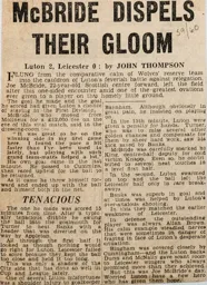 Match Report: Luton Town FC vs Leicester City (27 Feb 1960)