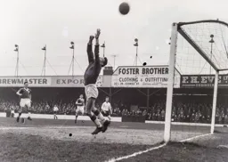 The ball is pushed over the bar