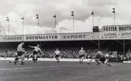 Dave Pacey smacks home the first goal
