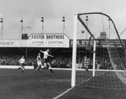 Gordon Turner sees the ball go over the bar