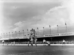 Alec Ashworth goes up for the ball