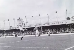 Gordon Turner attempts to control the ball