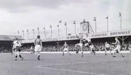 Jim Goldie rises for the ball