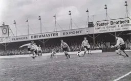 Ron Davies bangs the ball home