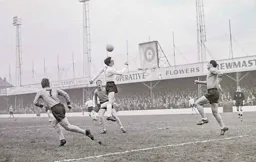 Gordon Turner attempts to control the ball in the air