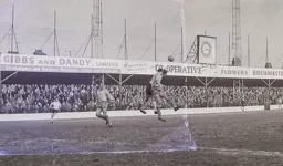 John O'Rourke in an attempt to win the ball