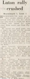 Match Report: Bournemouth vs Luton Town FC (22 Feb 1964)