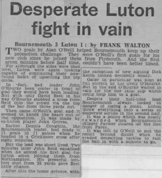 Match Report: Bournemouth vs Luton Town FC (22 Feb 1964)