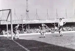 A last ditch clearence by Des Anderson prevents a scoring opportunity for John O`Rourke