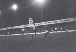 Villa keeper Geoff Sidebottom saves David Pleat`s shot at point blank range