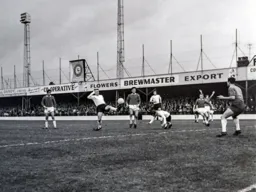 John Reid stretches for the ball
