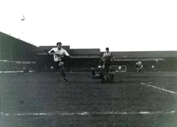 Derek Kevan`s shot beats Gordon Phillips but goes wide of the mark