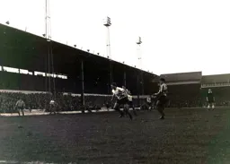 Derek Kevan chases the ball out towards the corner flag
