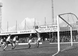 Keith Allen`s header is about to be caught by City keeper John Smout