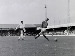 Mick Brown hits a shot along the ground