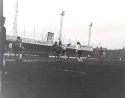 Newport repel an early attack with Bruce Rioch and Ian Buxton in close attendance