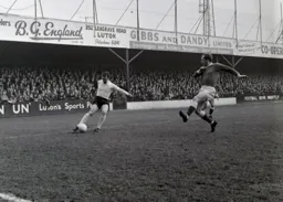 Graham French about to send the ball into the penalty area