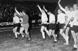 The Luton players on a post match lap of honour