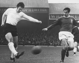 Graham French gets in a cross