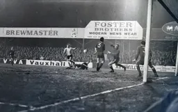 Bruce Rioch shoots but Rovers have enough cover to prevent a goal being scored