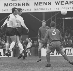 Terry Branston opens the scoring watched by Laurie Sheffield