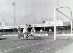 Alan Slough scores the Town`s third goal
