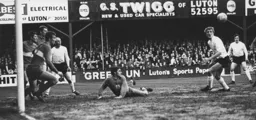 Ian Buxton Graham French and Keith Allen wait for a cross