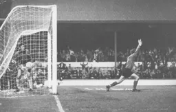 Malcolm Macdonald signals the Luton goal