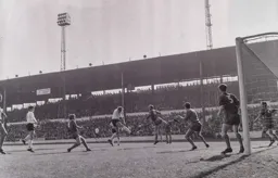 Keith Allen heads for goal