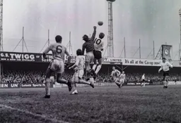 Keith Allen challenges the keeper