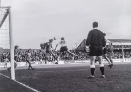 Keith Allen heads the equaliser