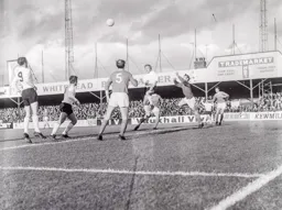 Keith Allen outjumps the Barnsley defence