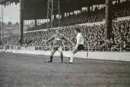 Graham French crosses from the wing