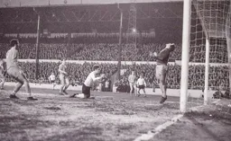 Alan Slough sees his header go over the bar