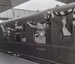 Some of the 2000 supporters on their way to Rochdale
