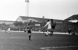 Jack Bannister watches Alan Slough clear