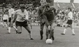 Alan Slough pressures the Orient defence