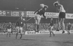 Local boy Robin Wainwright heads in the opener