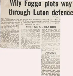 Match Report: Norwich City vs Luton Town FC (16th Oct 1971)