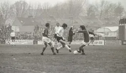 Peter Anderson delivers a crunching tackle