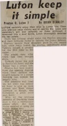 Match Report: Preston North End vs Luton Town FC (8th Jan 1972)