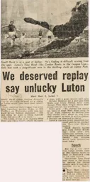 Match Report: West Ham United vs Luton Town FC (15th Jan 1972)