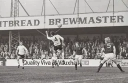 Mike Keen stretches for a cross