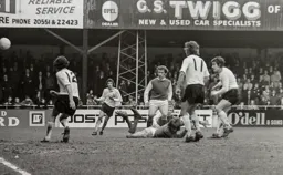 Vic Halom blasts the ball into the roof of the net to equalise