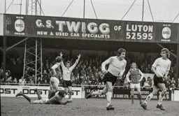 Vic Halom celebrates putting Luton ahead