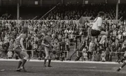 John Ryan in a new attacking role scores with a flying header