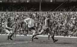 John Ryan drives a shot for his second goal