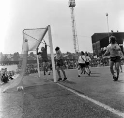 John Aston watches the ball clip the bar