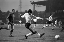Alan Slough fires in a late shot on goal to bring the Oak Road to life