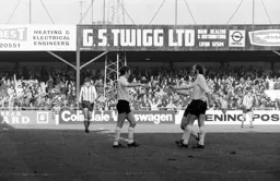 Don Shanks takes the congratulations of his teammates